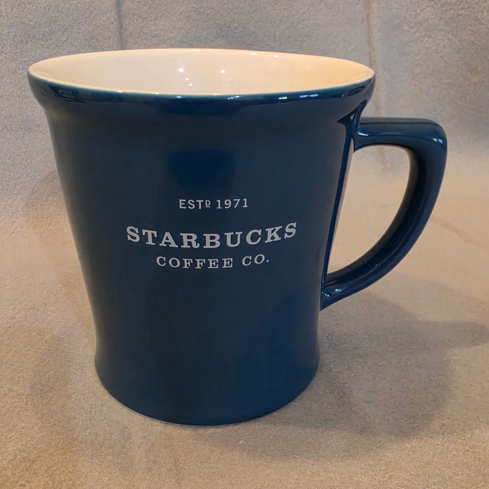 Starbucks Coffee Mug Unisex 18oz Navy Blue Excellent 2008 Heritage 1971 Large